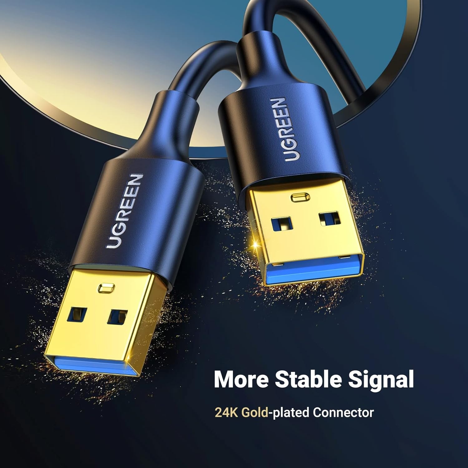 UGREEN USB to USB Cable, USB 3.0 Male to Male Type a to Type a Cable for Data Transfer Compatible with Hard Drive, Laptop, DVD Player, TV, USB 3.0 Hub, Monitor, Camera, Set up Box and More 3FT